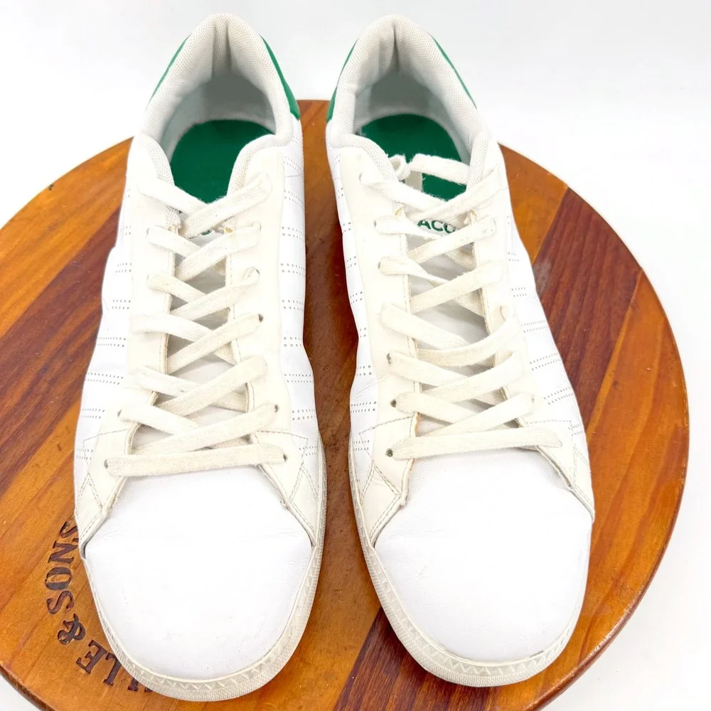 Lacoste Graduate 318 1 Sneakers Mens 11 White Green Leather Low Top